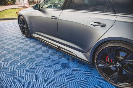 Maxton Side Skirts Diffusers V.2 Audi RS6 C8 / RS7 C8 - Gloss Black
