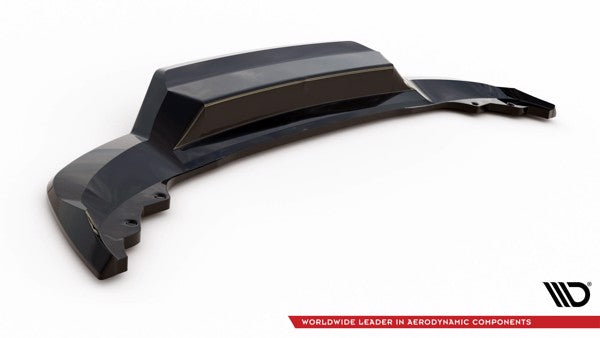 Maxton Central Rear Splitter (With Vertical Bars) Skoda Karoq Sportline Mk1 Facelift - Gloss Black