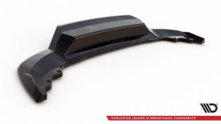 Maxton Central Rear Splitter (With Vertical Bars) Skoda Karoq Sportline Mk1 Facelift - Gloss Black