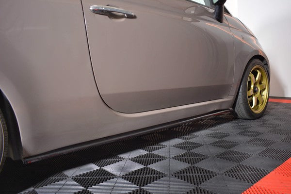 Maxton Side Skirts Diffusers Fiat 500 Hatchback Preface - Gloss Black