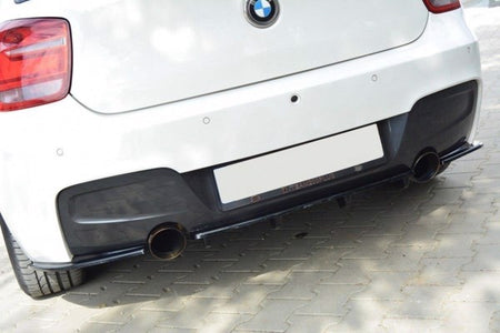 Maxton Rear Side Splitters BMW 1 F20/F21 M-Power (Preface) - Gloss Black