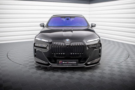 Maxton Front Splitter V.3 BMW 7 M-Pack / M760E G70 - Gloss Black