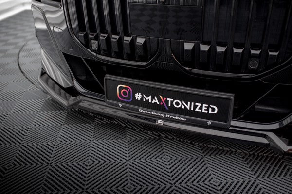 Maxton Front Splitter V.3 BMW 7 M-Pack / M760E G70 - Gloss Black
