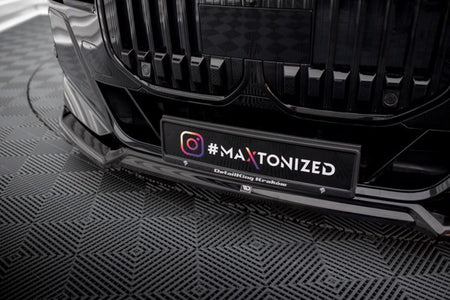 Maxton Front Splitter V.3 BMW 7 M-Pack / M760E G70 - Gloss Black