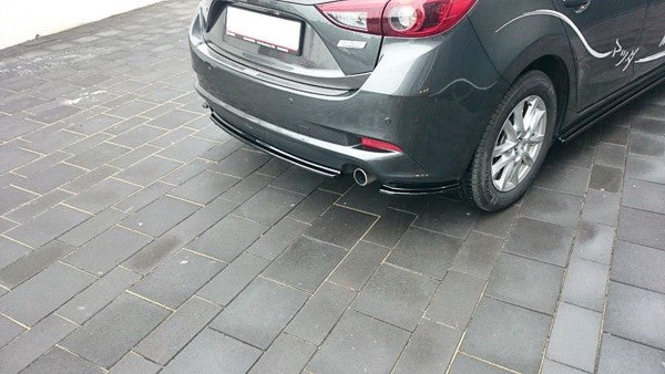 Maxton Central Rear Splitter Mazda 3 Bm (Mk3) Facelift (Without Vertical Bars) - Gloss Black