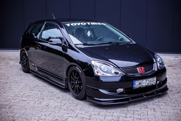 Maxton Side Skirts Diffusers Honda Civic Ep3 (Mk7) Type-R/S Facelift - Gloss