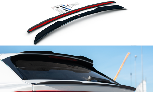 Maxton Spoiler Extension V.2 Audi Q8 S-Line - Gloss Black
