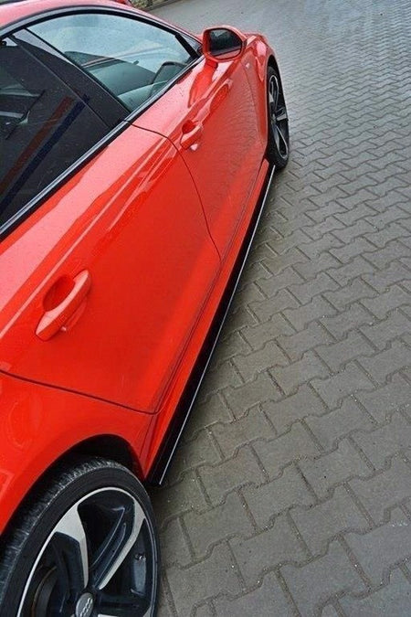 Maxton Side Skirts Diffusers Audi S7 / A7 S-Line C7 Fl - Gloss Black