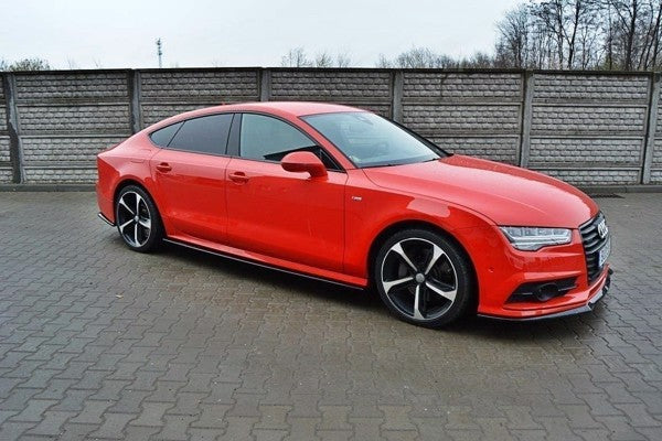 Maxton Side Skirts Diffusers Audi S7 / A7 S-Line C7 Fl - Gloss Black