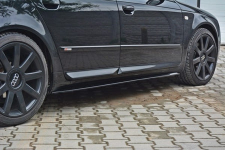 Maxton Side Skirts Diffusers Audi S4 / A4 / A4 S-Line B6 / B7  - Gloss Black