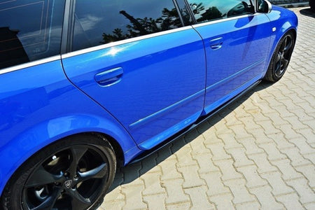 Maxton Side Skirts Diffusers Audi S4 / A4 / A4 S-Line B6 / B7  - Gloss Black