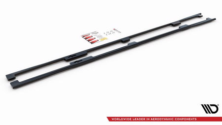 Maxton Side Skirts Diffusers Lexus Ls Long Wheelbase Mk4 Facelift - Gloss Black
