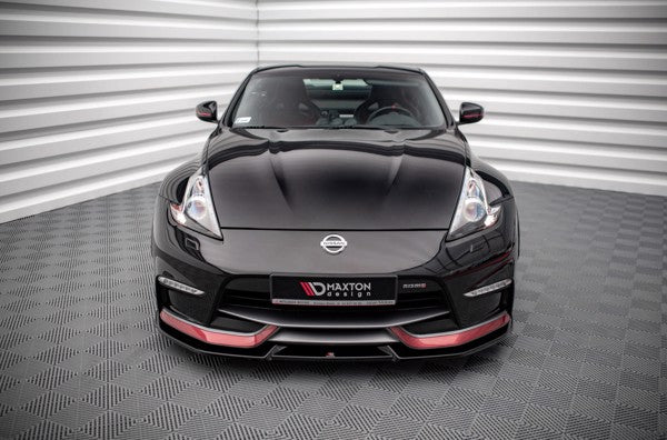 Maxton Front Splitter V.2 Nissan 370Z Nismo Facelift - Gloss Black