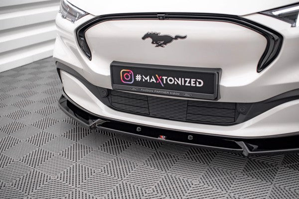 Maxton Front Splitter V.1 Ford Mustang Mach-E Mk1 - Gloss Black