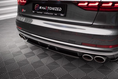 Maxton Central Rear Splitter For Audi S8 D5 - Gloss Black