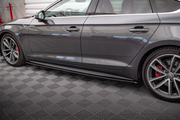 Maxton Side Skirts Diffusers Audi S5 / A5 S-Line F5 Sportback  - Gloss Black