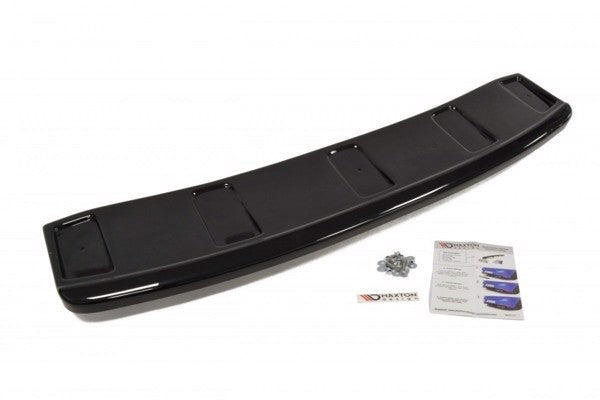 Maxton Central Rear Splitter Audi A7 S-Line (Facelift) (With Vertical Bars) - Gloss Black