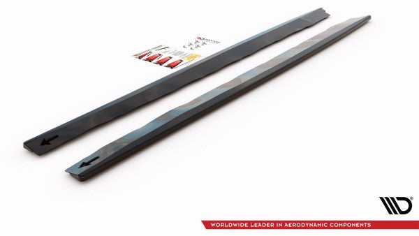 Maxton Side Skirts Diffusers Ford Mustang Mk. 6 Facelift - Gloss Black