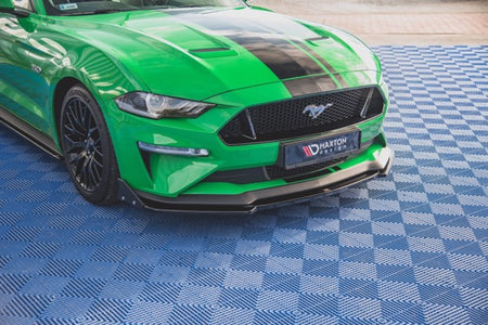 Maxton Front Splitter + Flaps V.2 Ford Mustang Gt Mk6 Facelift - Gloss Black
