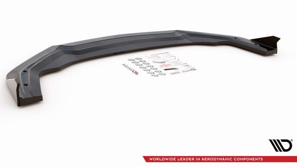 Maxton Front Splitter + Flaps V.2 Ford Mustang Gt Mk6 Facelift - Gloss Black