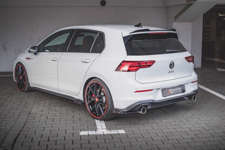 Maxton Rear Side Splitters + Flaps V.2 Volkswagen Golf 8 Gti - Gloss Black