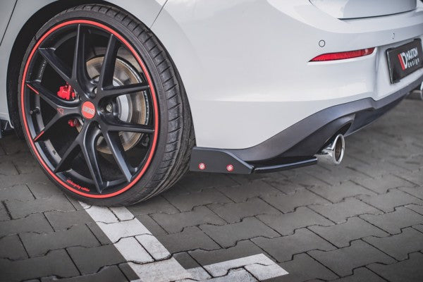 Maxton Rear Side Splitters + Flaps V.2 Volkswagen Golf 8 Gti - Gloss Black