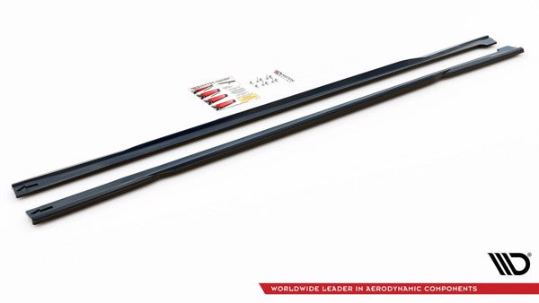 Maxton Side Skirts Diffusers Audi A7 C8 - Gloss Black