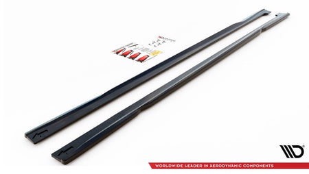 Maxton Side Skirts Diffusers Audi A7 C8 - Gloss Black