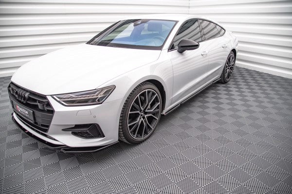 Maxton Side Skirts Diffusers Audi A7 C8 - Gloss Black