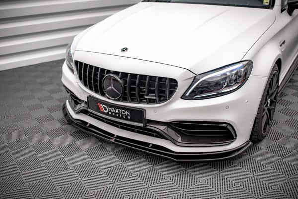 Maxton Front Splitter V.3 Mercedes-Amg C63 Amg Aero Pack C205 Facelift - Gloss Black