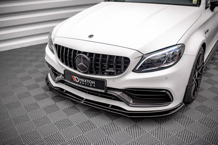 Maxton Front Splitter V.3 Mercedes-Amg C63 Amg Aero Pack C205 Facelift - Gloss Black