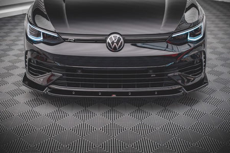 Maxton Front Splitter V.2 Volkswagen Golf R Mk8 - Gloss Black