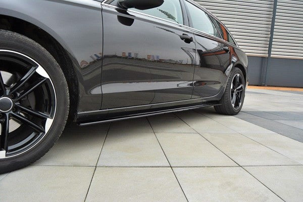 Maxton Side Skirts Diffusers Audi A6 C7 - Gloss Black