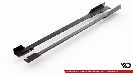 Maxton Racing Durability Side Skirts Diffusers + Flaps Audi RS3 8V Sportback - Black + Gloss Flaps    