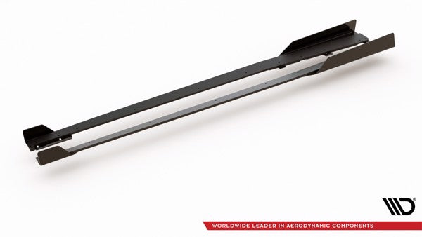 Maxton Racing Durability Side Skirts Diffusers + Flaps Audi RS3 8V Sportback - Black + Gloss Flaps    