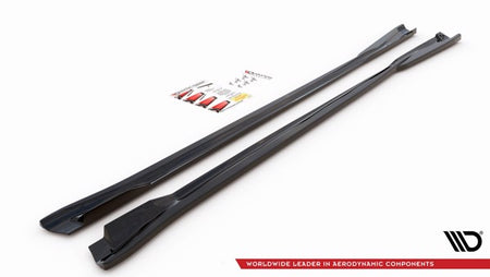 Maxton Side Skirts Diffusers Volkswagen Arteon R-Line Facelift - Gloss Black