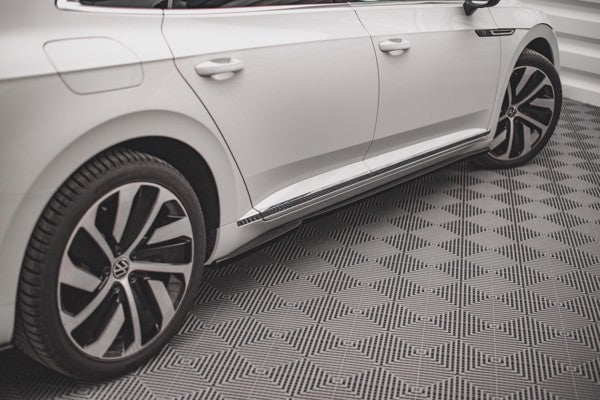 Maxton Side Skirts Diffusers Volkswagen Arteon R-Line Facelift - Gloss Black