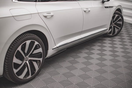 Maxton Side Skirts Diffusers Volkswagen Arteon R-Line Facelift - Gloss Black