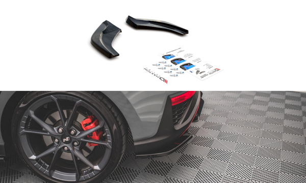 Maxton Rear Side Splitters V.2 Hyundai I30 N Hatchback Mk3 Facelift - Gloss Black