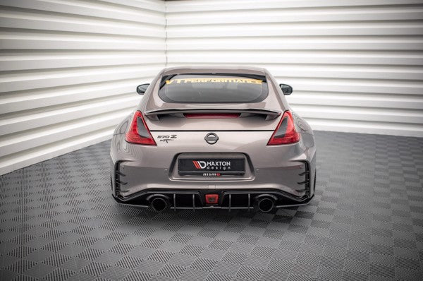 Maxton Street Pro Rear Side Splitters Nissan 370Z Nismo Facelift - Black