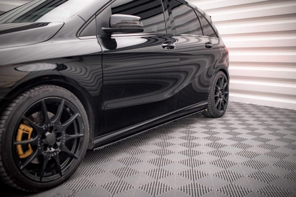 Maxton Side Skirts Diffusers Mercedes-Benz B W246 Facelift - Gloss Black
