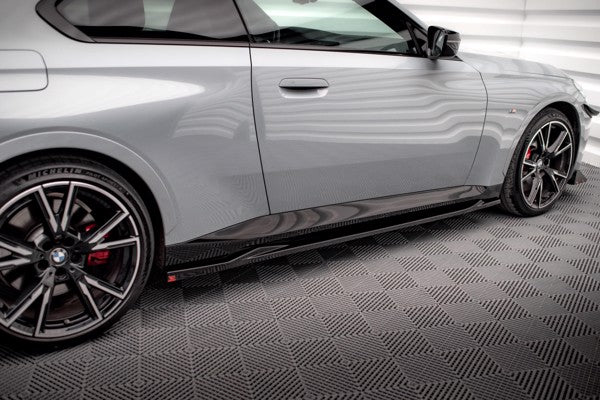 Maxton Side Skirts Diffusers V.2 BMW 2 Coupe M-Pack / M240I G42 - Gloss Black