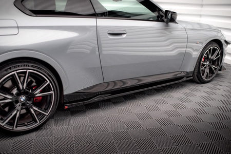 Maxton Side Skirts Diffusers V.2 BMW 2 Coupe M-Pack / M240I G42 - Gloss Black