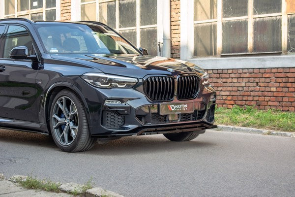 Maxton Front Splitter For BMW X5 G05 M-Pack - Gloss Black