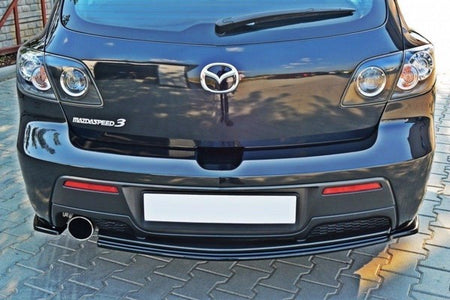 Maxton Central Rear Splitter Mazda 3 Mps Mk1 Preface (Without Vertical Bars) - Gloss Black