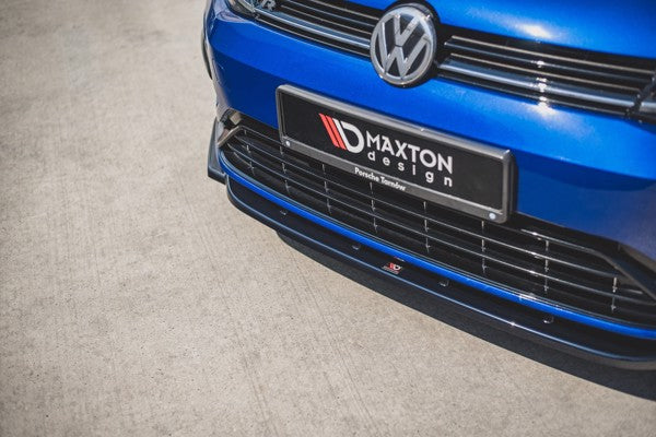 Maxton Front Splitter V.9 VW Golf 7 R / R-Line Facelift - Gloss Black