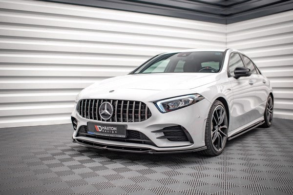 Maxton Front Splitter V.5 Mercedes A35 Amg / Amg-Line W177  - Gloss Black
