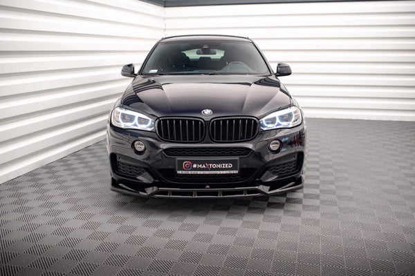 Maxton Front Splitter V.3 BMW X6 M-Pack F16 - Gloss Black