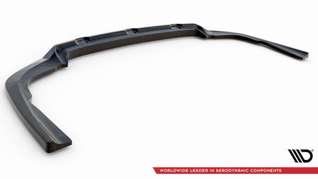 Maxton Central Rear Splitter (With Vertical Bars) V.2 BMW X6 M-Pack G06 - Gloss Black