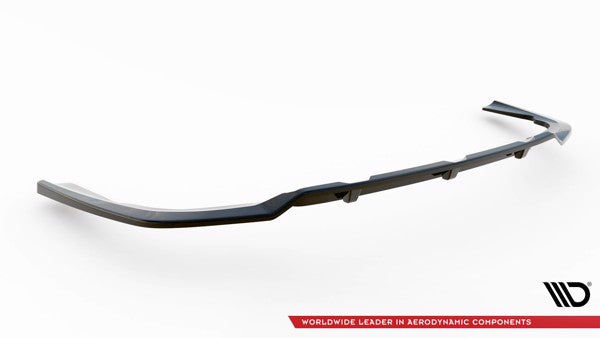 Maxton Central Rear Splitter (With Vertical Bars) V.2 BMW X6 M-Pack G06 - Gloss Black